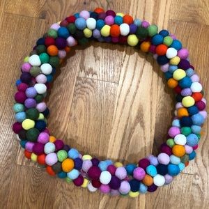 Boiled Wool Pompom Wreath